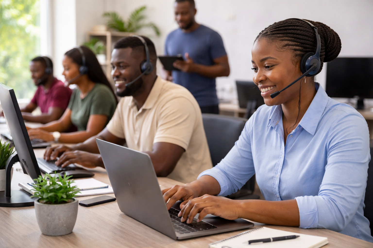 Customer experience team in action